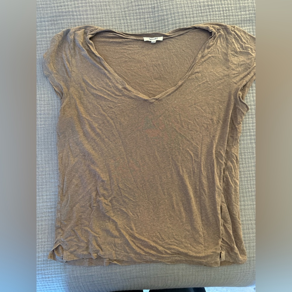 Splendid Brown V-Neck Top
